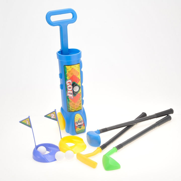 Deluxe Kid's Happy Golfer Toy Golf Set With 3 Golf Balls, 3 Types of Clubs, & 2 Practice Holes - US Stores