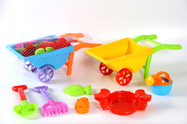 Beach Toy Playset With Wheelbarrow (Colors May Vary)