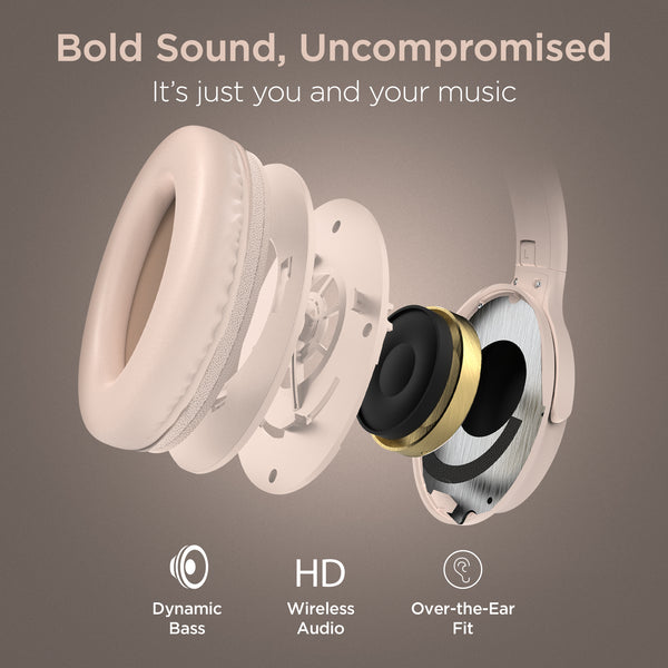 HyperGear Stealth2 ANC Wireless Headphones Bone