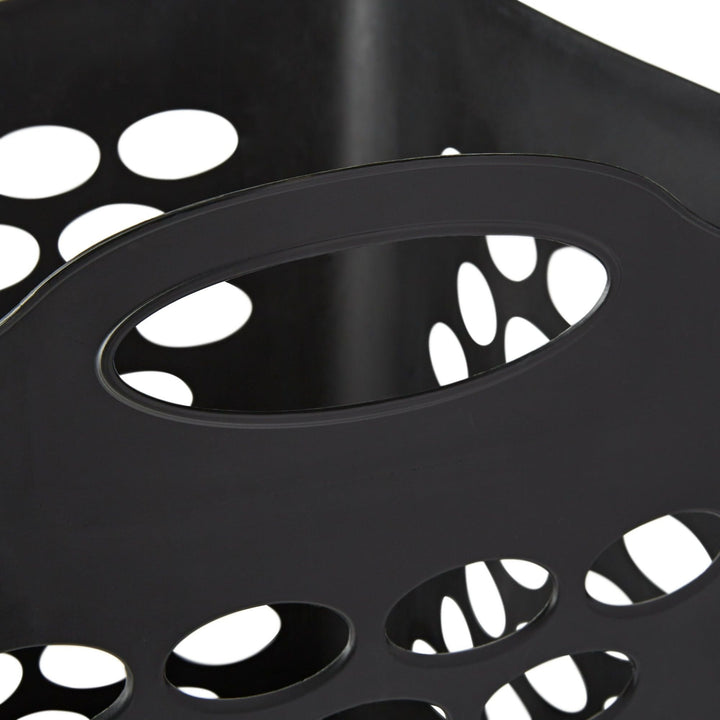 1.6 Bushel Flexible Square Plastic Laundry Hamper, 3 Pack, Black - US Stores