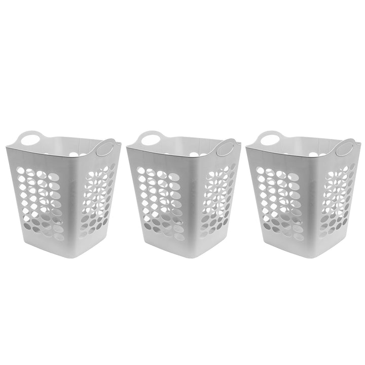 1.6 Bushel Flexible Square Plastic Laundry Hamper, 3 Pack, Black - US Stores