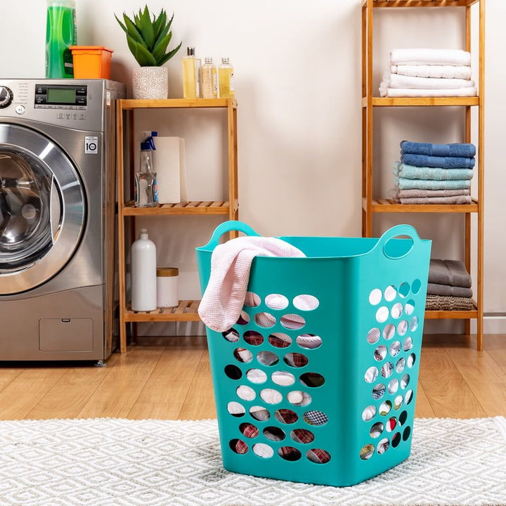 1.6 Bushel Flexible Square Plastic Laundry Hamper, 3 Pack, Black - US Stores