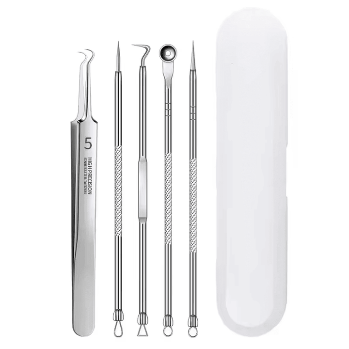 3 - 8Pcs Blackhead Clip Pimples Tweezer Blackhead Remover Stainless Steel Cell Clip Beauty Product Acne Needle Skin Cleanning Tool - US Stores