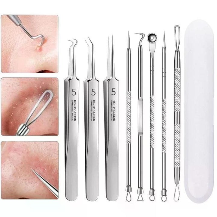 3 - 8Pcs Blackhead Clip Pimples Tweezer Blackhead Remover Stainless Steel Cell Clip Beauty Product Acne Needle Skin Cleanning Tool - US Stores