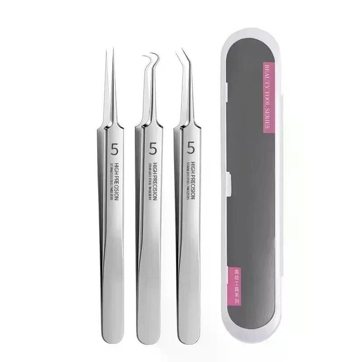 3 - 8Pcs Blackhead Clip Pimples Tweezer Blackhead Remover Stainless Steel Cell Clip Beauty Product Acne Needle Skin Cleanning Tool - US Stores