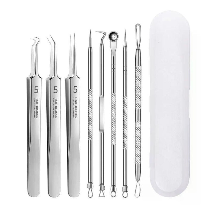 3 - 8Pcs Blackhead Clip Pimples Tweezer Blackhead Remover Stainless Steel Cell Clip Beauty Product Acne Needle Skin Cleanning Tool - US Stores