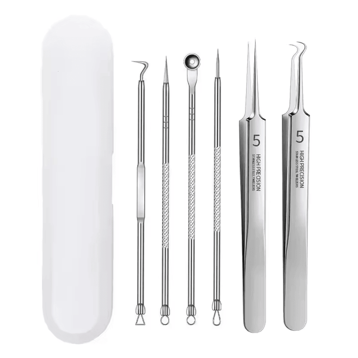 3 - 8Pcs Blackhead Clip Pimples Tweezer Blackhead Remover Stainless Steel Cell Clip Beauty Product Acne Needle Skin Cleanning Tool - US Stores