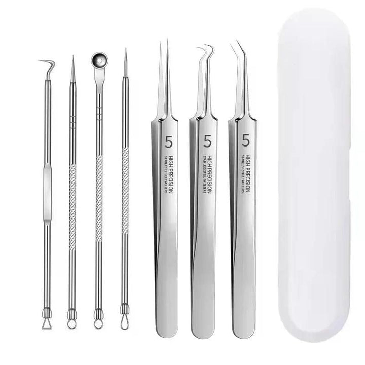 3 - 8Pcs Blackhead Clip Pimples Tweezer Blackhead Remover Stainless Steel Cell Clip Beauty Product Acne Needle Skin Cleanning Tool - US Stores