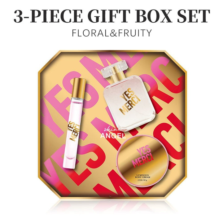3 - Piese Set Women's Eau De Parfuma Spray & Body Cream Gift Box, Long Lasting Scent, Ideal For Halloween/Christmas/ Holiday Gifts, 1.7 Fl Oz Perfume, 0.51 Fl Oz Perfume, 2.9 Oz Body Cream - US Stores