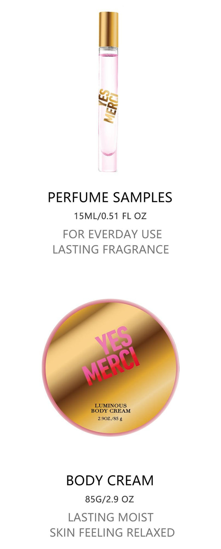 3 - Piese Set Women's Eau De Parfuma Spray & Body Cream Gift Box, Long Lasting Scent, Ideal For Halloween/Christmas/ Holiday Gifts, 1.7 Fl Oz Perfume, 0.51 Fl Oz Perfume, 2.9 Oz Body Cream - US Stores