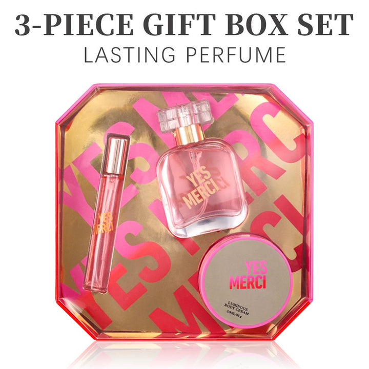 3 - Piese Set Women's Eau De Parfuma Spray & Body Cream Gift Box, Long Lasting Scent, Ideal For Halloween/Christmas/ Holiday Gifts, 1.7 Fl Oz Perfume, 0.51 Fl Oz Perfume, 2.9 Oz Body Cream - US Stores