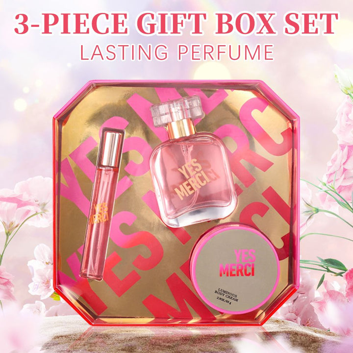 3 - Piese Set Women's Eau De Parfuma Spray & Body Cream Gift Box, Long Lasting Scent, Ideal For Halloween/Christmas/ Holiday Gifts, 1.7 Fl Oz Perfume, 0.51 Fl Oz Perfume, 2.9 Oz Body Cream - US Stores