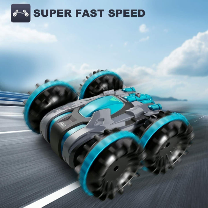4D C9 Amphibious Car for Kids 2.4GHZ Rechargeable Battery RC Stunt Vehicle 360° - US Stores