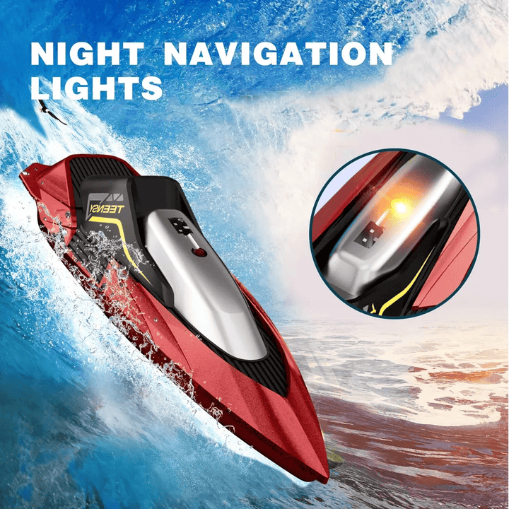 4DRC S5 Fast RC Boat 2.4 GHz 20+ MPH Racing Boats for Pools and Lakes,Remote Control, and Rechargeable Boat Battery for Adults and Kids - US Stores