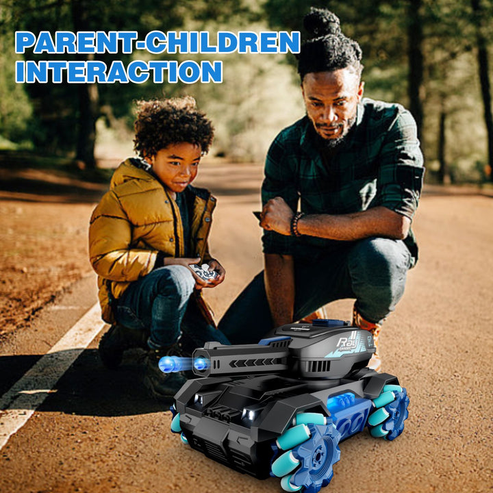 4DRC Y1 RC Crawler Scale Water Bullet Shooting Remote Control Cars,Kids 4WD Battle Stunt Car,All Terrain RC Truck with 360°Rotating,Toy Gift for Boys Girls Kids,Blue - US Stores