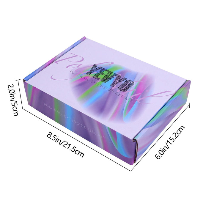 6 PCS Poly Gel Nail Kit with UV Lamp, Nail Brush and Nail Forms Top Base Coat Builder Nails Art Tools - US Stores