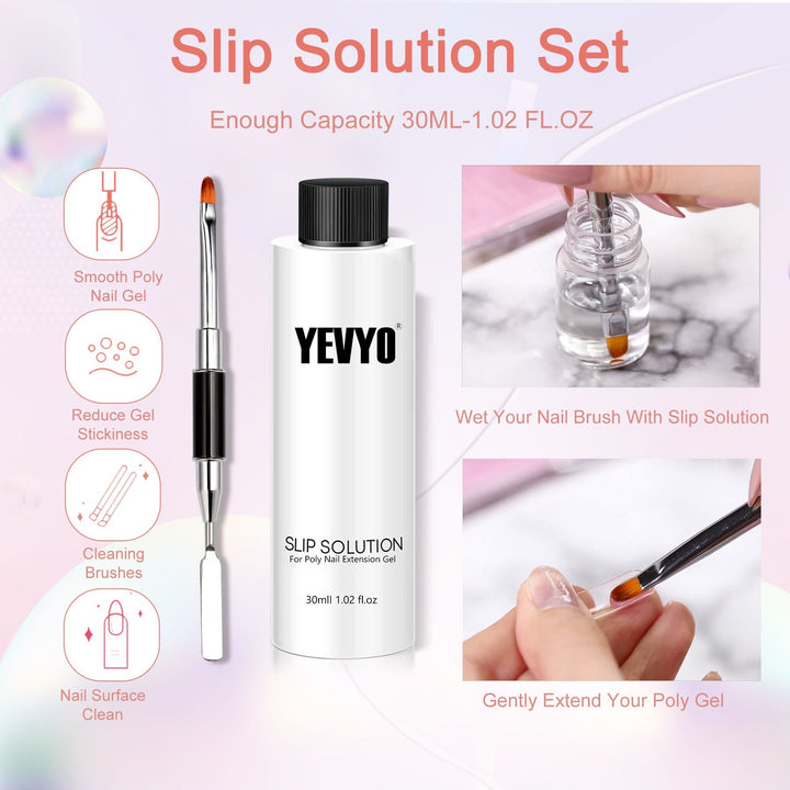 6 PCS Poly Gel Nail Kit with UV Lamp, Nail Brush and Nail Forms Top Base Coat Builder Nails Art Tools - US Stores