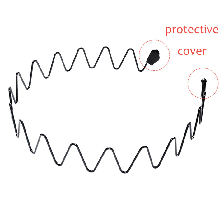 6Pcs Metal Hair Headband Wave Style Hoop Band Comb Sports Hairband Men Women US - US Stores