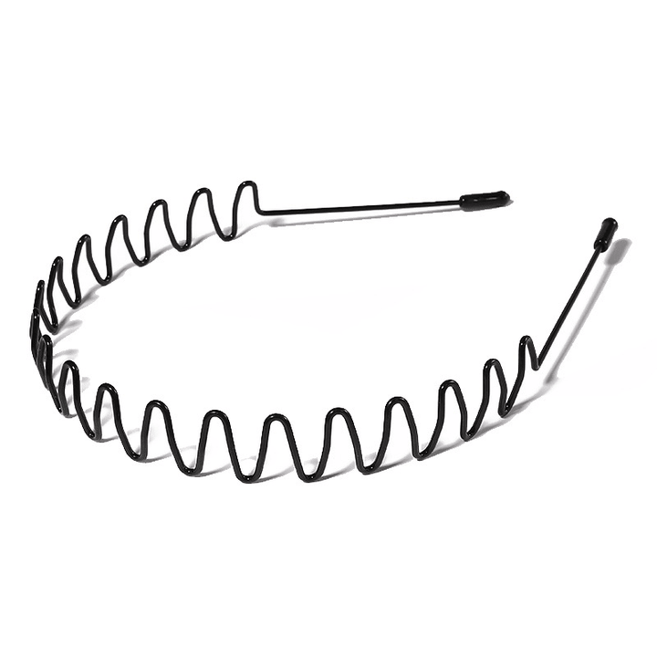 6Pcs Metal Hair Headband Wave Style Hoop Band Comb Sports Hairband Men Women US - US Stores