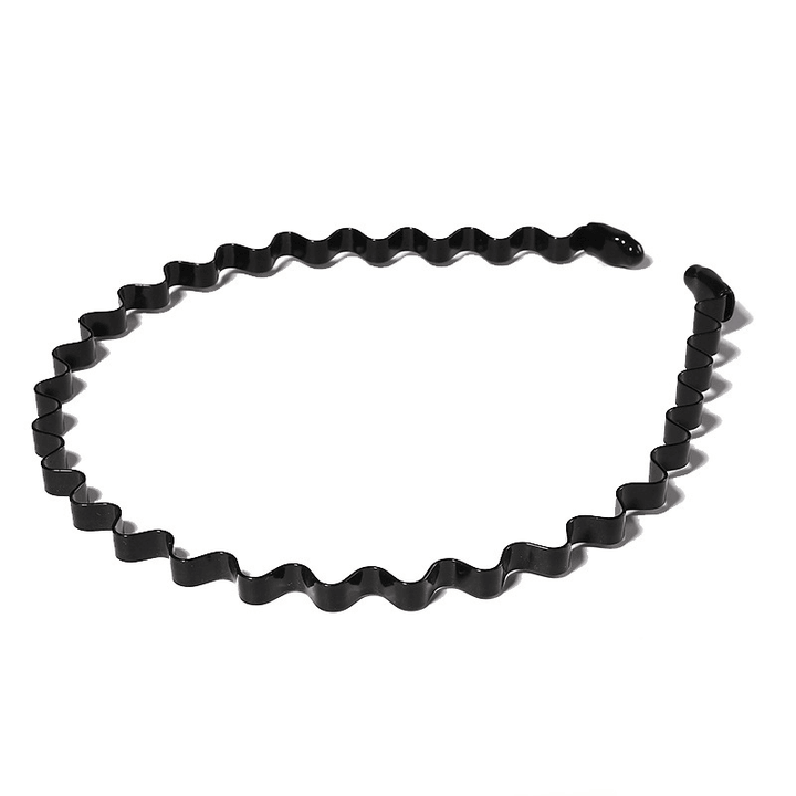 6Pcs Metal Hair Headband Wave Style Hoop Band Comb Sports Hairband Men Women US - US Stores