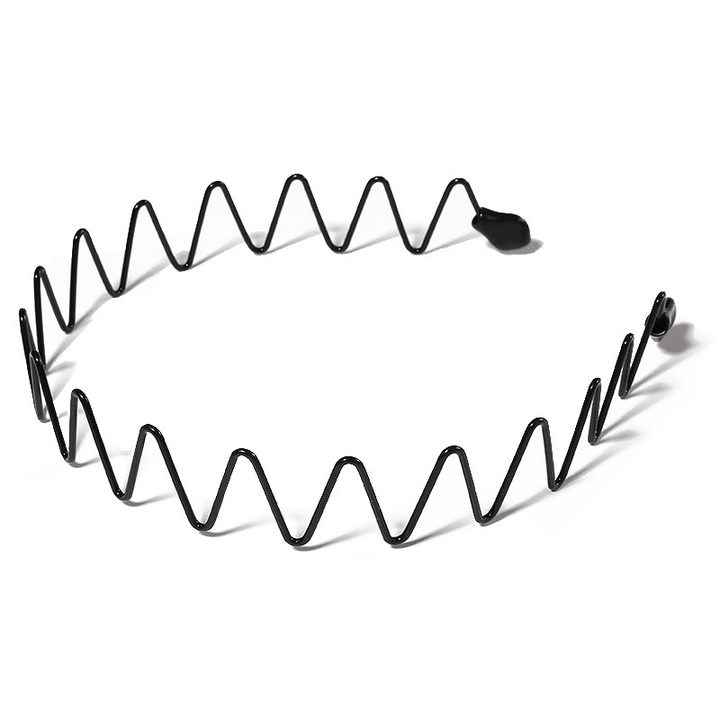 6Pcs Metal Hair Headband Wave Style Hoop Band Comb Sports Hairband Men Women US - US Stores
