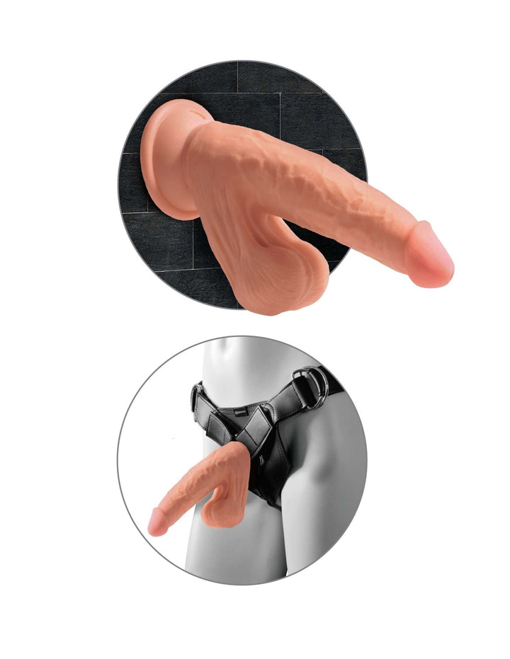 7 Inch Triple Density Cock With Swinging Balls - Tan - US Stores