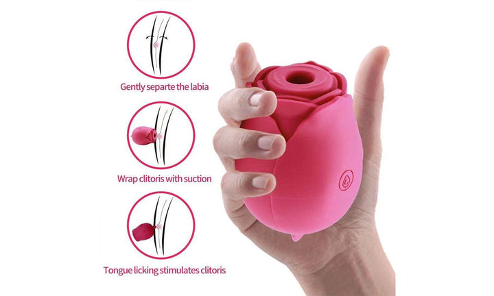 7 Speed G - spot&Clitoral Licking Sucking Rose Vibrator - US Stores
