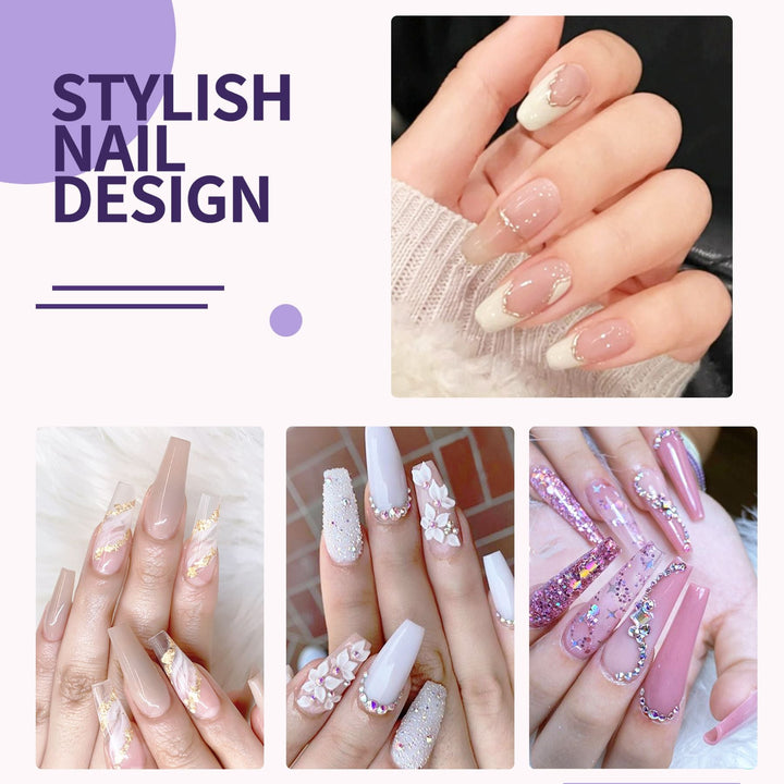 Acrylic Nail Kit, Acrylic Powder and Liquid Set, With Clear, Nude, Pink, White Nail Powder and Monomer, Professional Acrylic Nail Brush Nail Forms for Acrylic Nails Extension, Beginner and Home DIY - US Stores