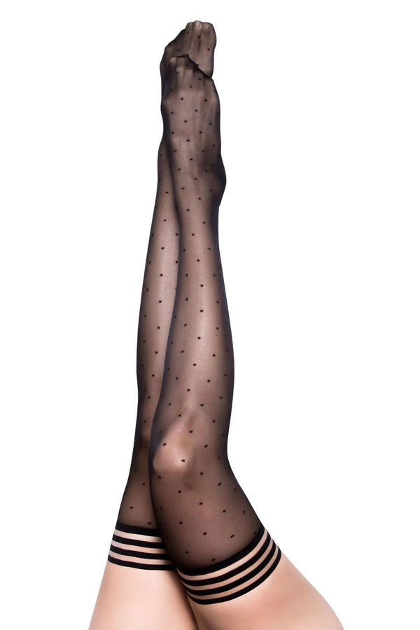 Ally - Polka Dot Thigh High - Size C - Black - US Stores