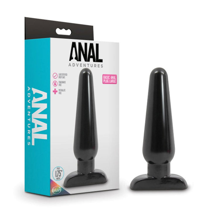 Anal Adventures - Basic Anal Plug - Large - Black - US Stores