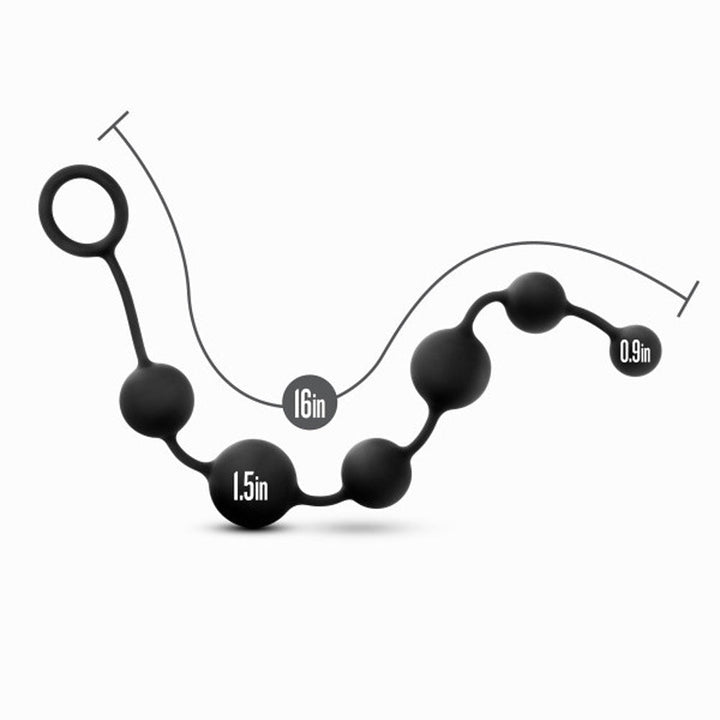 Anal Adventures - Platinum - Silicone Large Anal Beads - Black - US Stores
