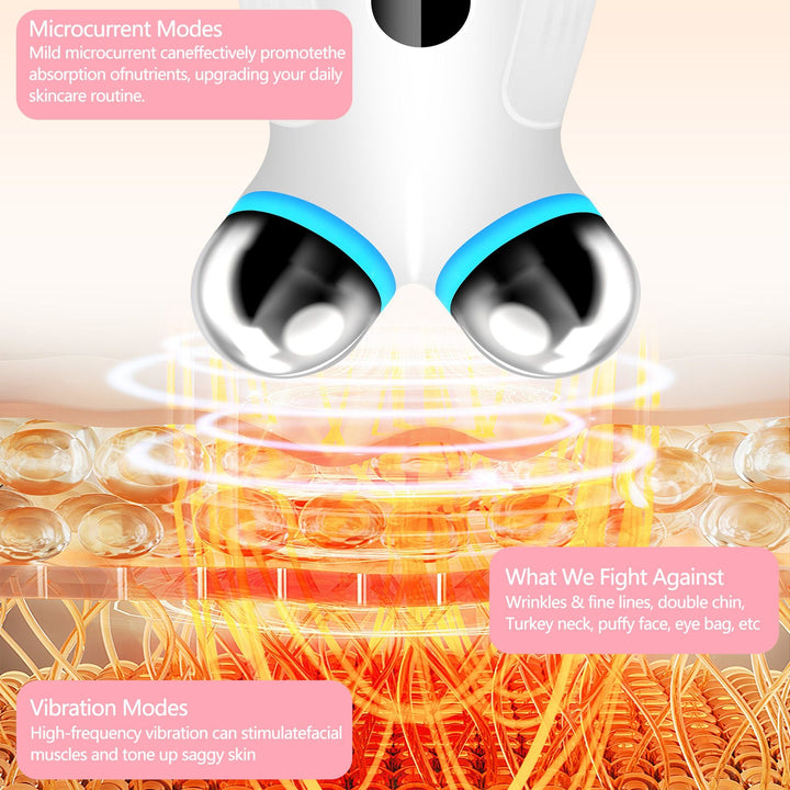 Anti Aging and Wrinkles Microcurrent Facial Device, Boost Skin Care Products Absorption - White - US Stores