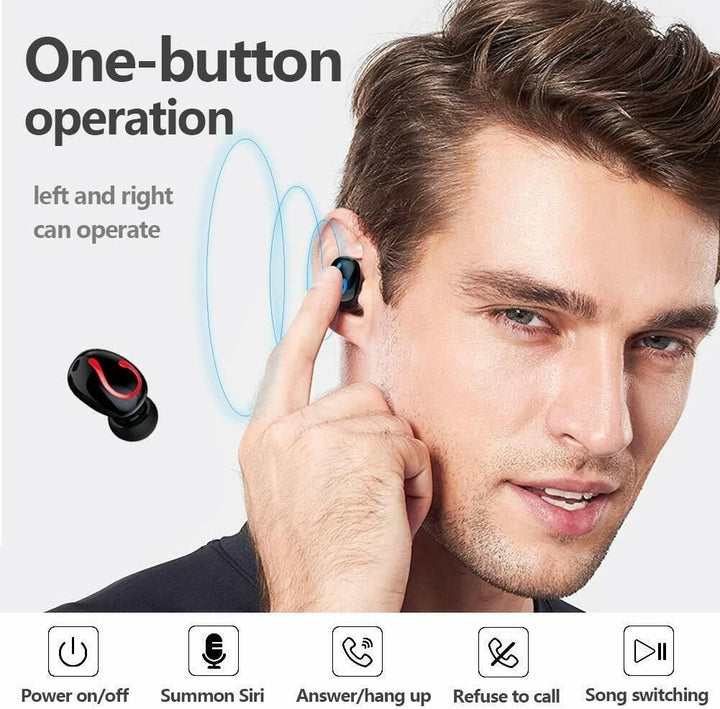 Bluetooth 5.1 Headset TWS Wireless Earphones Mini Earbuds Stereo Headphones IPX7 - US Stores