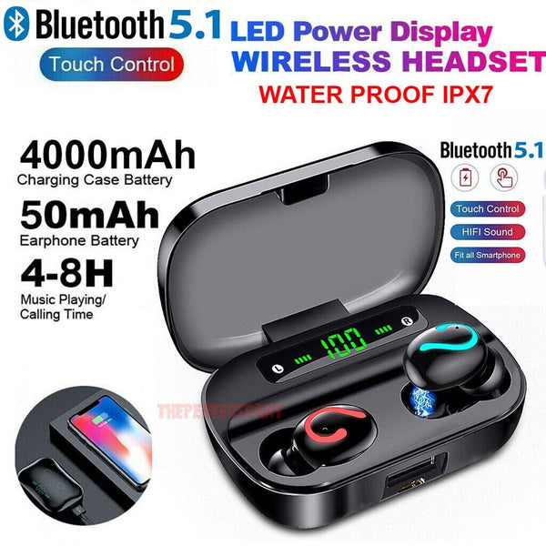 Bluetooth 5.1 Headset TWS Wireless Earphones Mini Earbuds Stereo Headphones IPX7 - US Stores