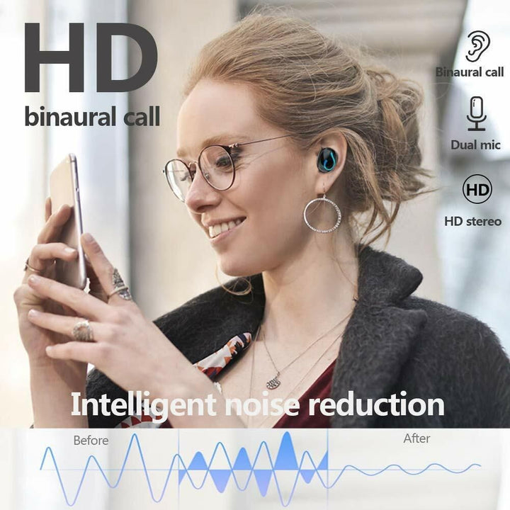 Bluetooth 5.1 Headset TWS Wireless Earphones Mini Earbuds Stereo Headphones IPX7 - US Stores