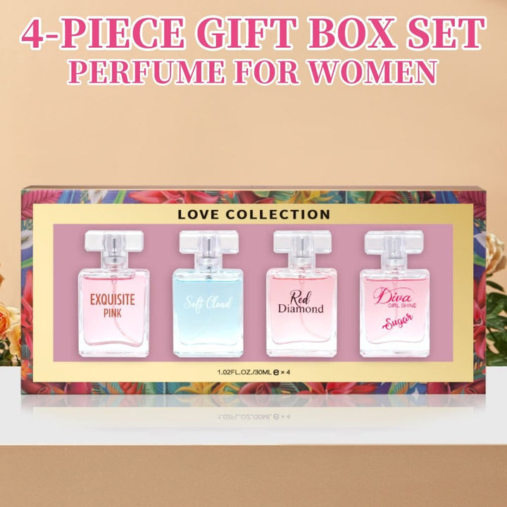 Charming 4pcs Women's Eau De Parfum Gift Set - Long - Lasting, Floral Scented Sprays in 1.02fl.oz Bottles - Perfect for Dates, Daily Wear & Parties, Valentine's Day And Other Festivals - US Stores