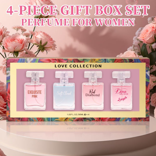 Charming 4pcs Women's Eau De Parfum Gift Set - Long - Lasting, Floral Scented Sprays in 1.02fl.oz Bottles - Perfect for Dates, Daily Wear & Parties, Valentine's Day And Other Festivals - US Stores