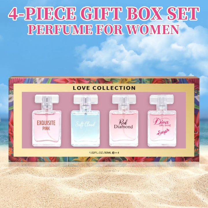 Charming 4pcs Women's Eau De Parfum Gift Set - Long - Lasting, Floral Scented Sprays in 1.02fl.oz Bottles - Perfect for Dates, Daily Wear & Parties, Valentine's Day And Other Festivals - US Stores