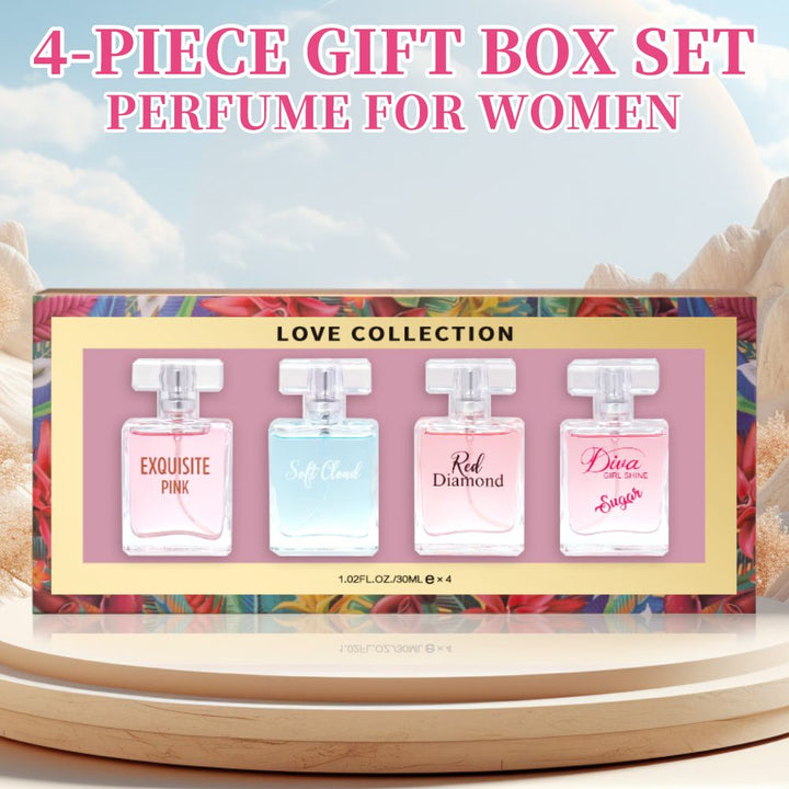 Charming 4pcs Women's Eau De Parfum Gift Set - Long - Lasting, Floral Scented Sprays in 1.02fl.oz Bottles - Perfect for Dates, Daily Wear & Parties, Valentine's Day And Other Festivals - US Stores