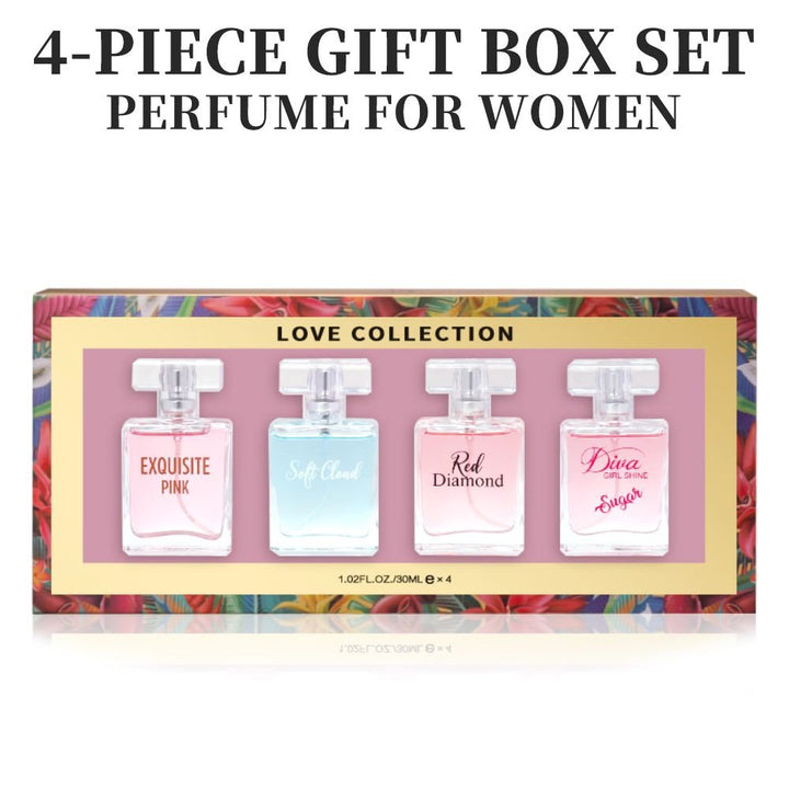 Charming 4pcs Women's Eau De Parfum Gift Set - Long - Lasting, Floral Scented Sprays in 1.02fl.oz Bottles - Perfect for Dates, Daily Wear & Parties, Valentine's Day And Other Festivals - US Stores