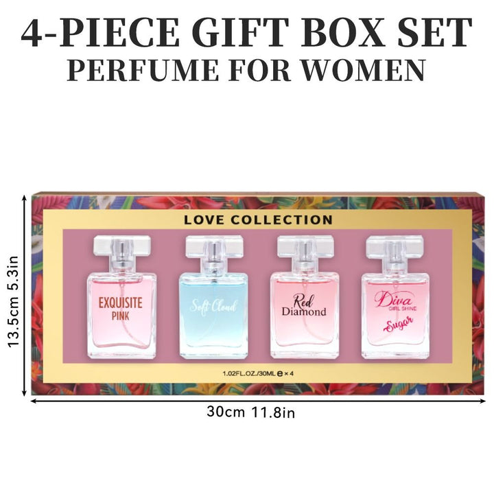 Charming 4pcs Women's Eau De Parfum Gift Set - Long - Lasting, Floral Scented Sprays in 1.02fl.oz Bottles - Perfect for Dates, Daily Wear & Parties, Valentine's Day And Other Festivals - US Stores
