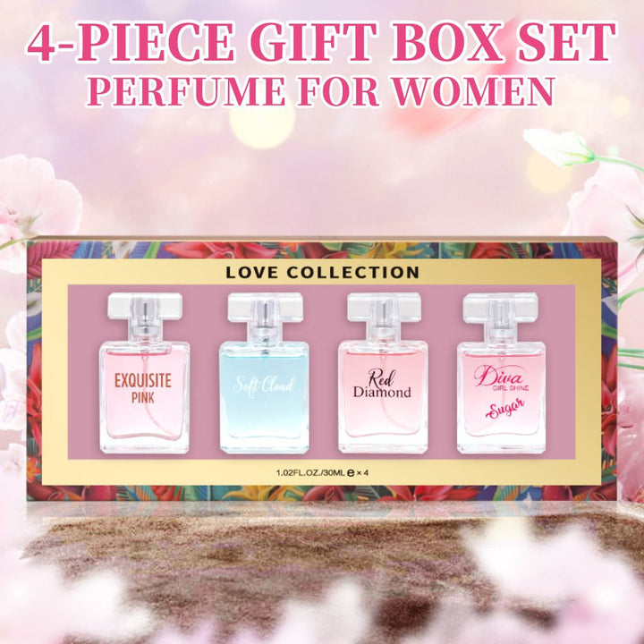 Charming 4pcs Women's Eau De Parfum Gift Set - Long - Lasting, Floral Scented Sprays in 1.02fl.oz Bottles - Perfect for Dates, Daily Wear & Parties, Valentine's Day And Other Festivals - US Stores