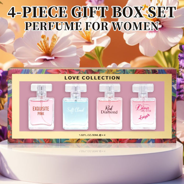 Charming 4pcs Women's Eau De Parfum Gift Set - Long - Lasting, Floral Scented Sprays in 1.02fl.oz Bottles - Perfect for Dates, Daily Wear & Parties, Valentine's Day And Other Festivals - US Stores