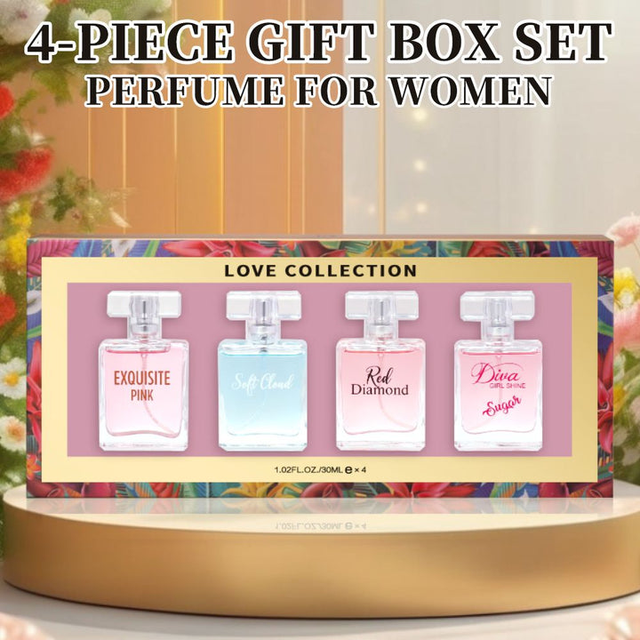 Charming 4pcs Women's Eau De Parfum Gift Set - Long - Lasting, Floral Scented Sprays in 1.02fl.oz Bottles - Perfect for Dates, Daily Wear & Parties, Valentine's Day And Other Festivals - US Stores