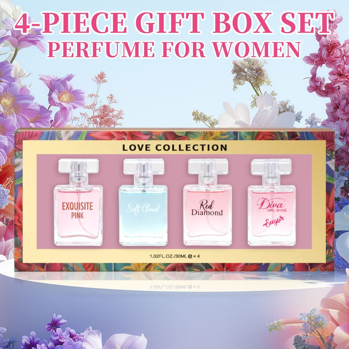 Charming 4pcs Women's Eau De Parfum Gift Set - Long - Lasting, Floral Scented Sprays in 1.02fl.oz Bottles - Perfect for Dates, Daily Wear & Parties, Valentine's Day And Other Festivals - US Stores