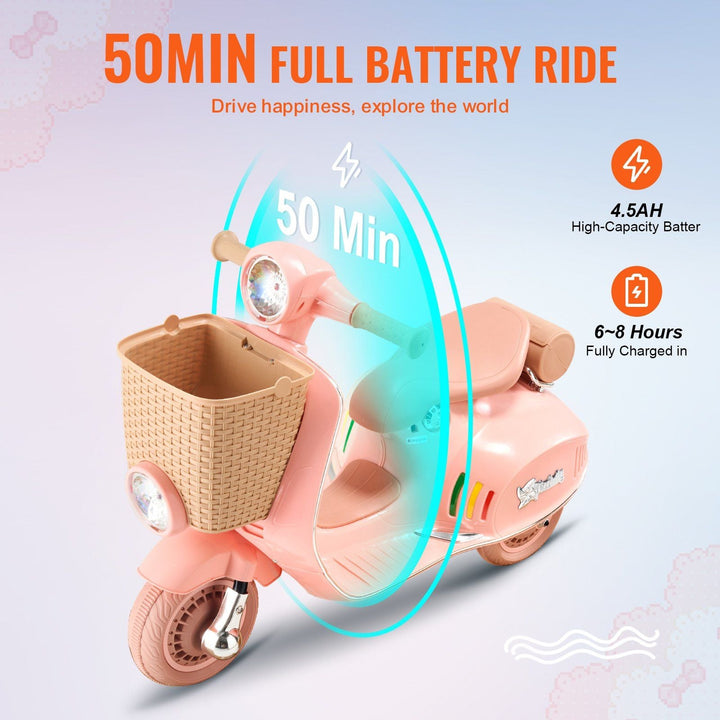 Christmas Gift! Kids Ride on Motorcycle 12V Electric Motor Trike with LED for Kids Aged 3+ - US Stores