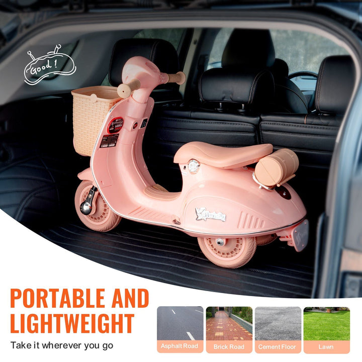 Christmas Gift! Kids Ride on Motorcycle 12V Electric Motor Trike with LED for Kids Aged 3+ - US Stores