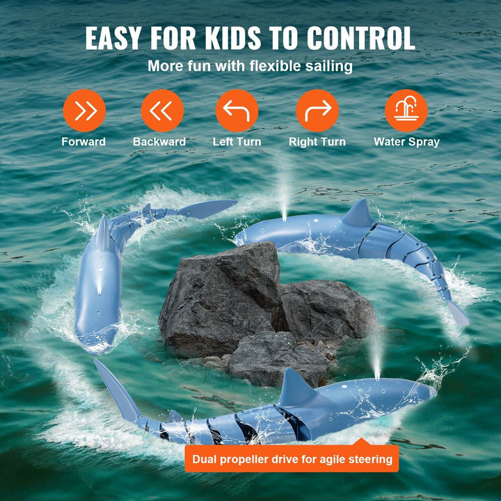 Christmas gifts! VEVOR Remote Control Shark Toy 2.4 GHz High Speed RC Boat for Kids Adults Gift - US Stores
