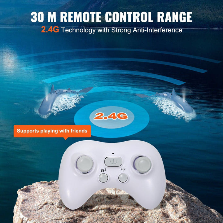 Christmas gifts! VEVOR Remote Control Shark Toy 2.4 GHz High Speed RC Boat for Kids Adults Gift - US Stores