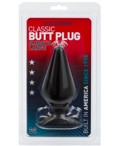 Classic Butt Plug Smooth - Large - Black - US Stores